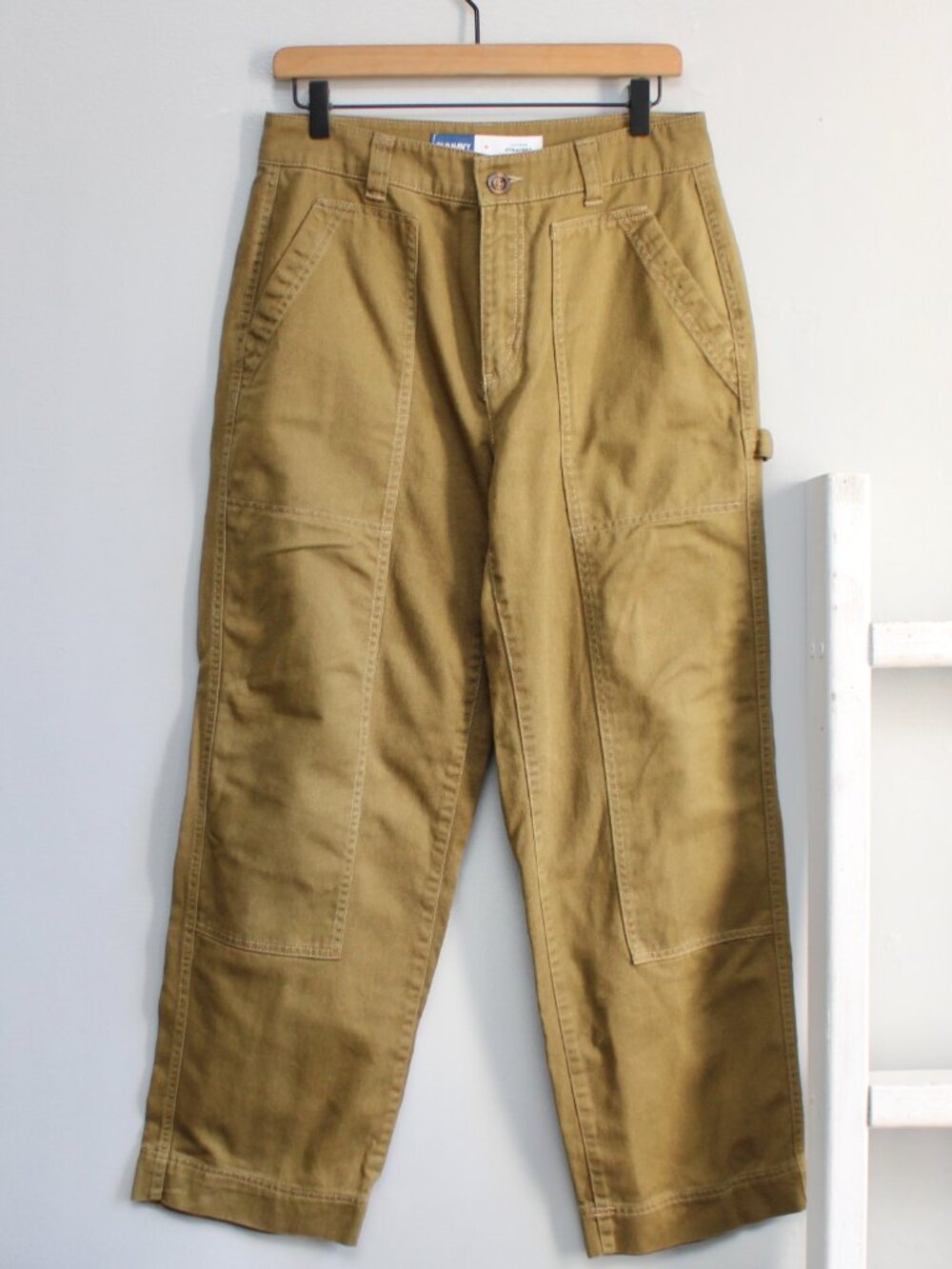 Old Navy High-Waisted Utility Pants Hammer Loop Satin Moss Green Women's Size 8 - Picture 4 of 6